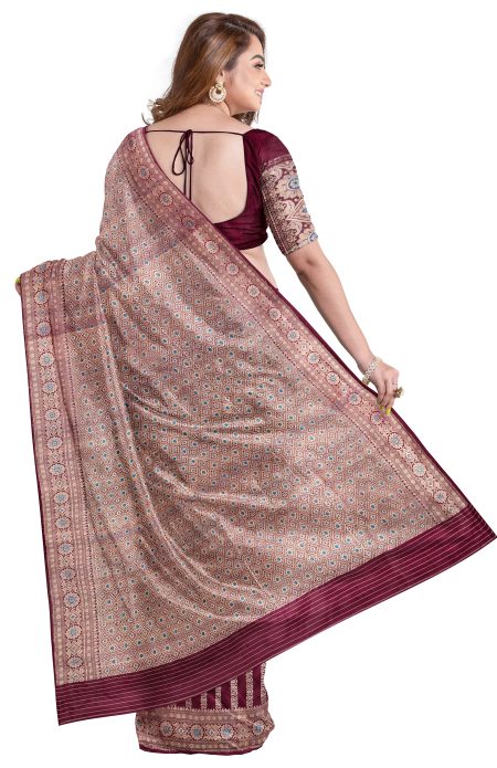 Baluchari Saree with Meena work - Image 3