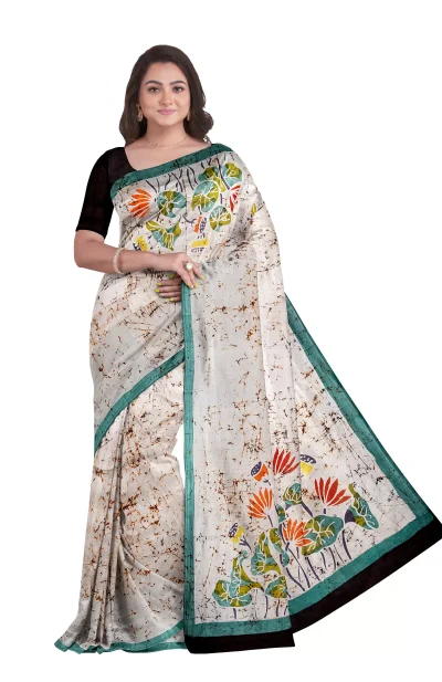 Batik Silk Saree - Multi Colour
