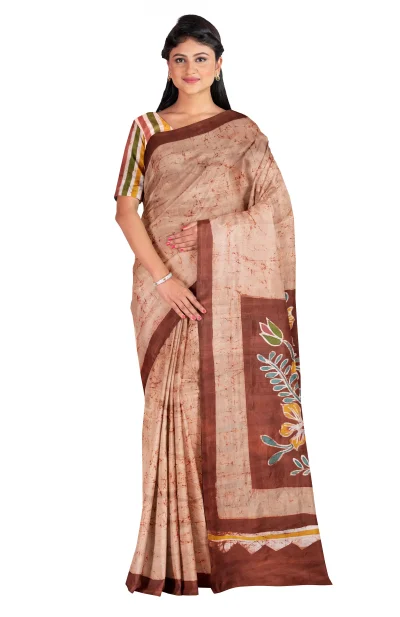 Batik Silk Saree - Multi Colour