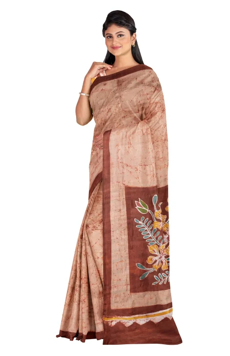 Batik Silk Saree - Multi Colour - Image 2