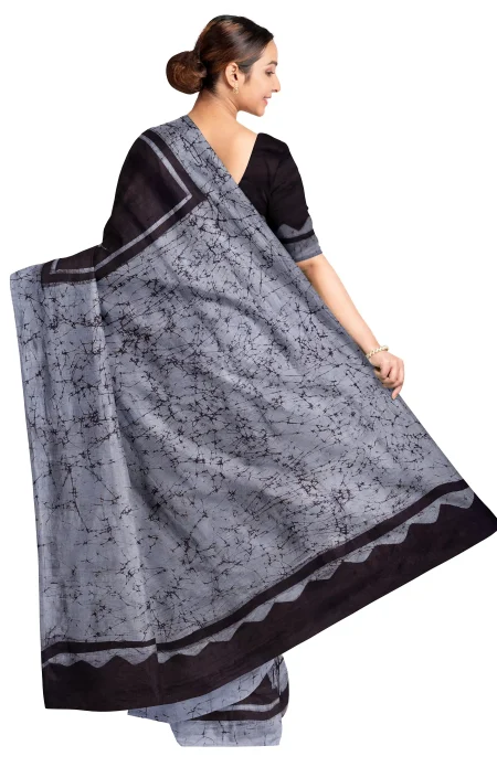 Batik Silk Saree - Multi Colour - Image 2