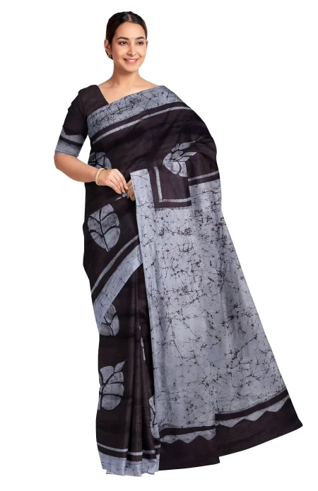 Batik Silk Saree - Multi Colour