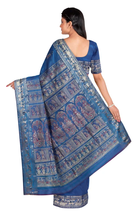 Swarnachuri Silk Saree - Blue - Image 3