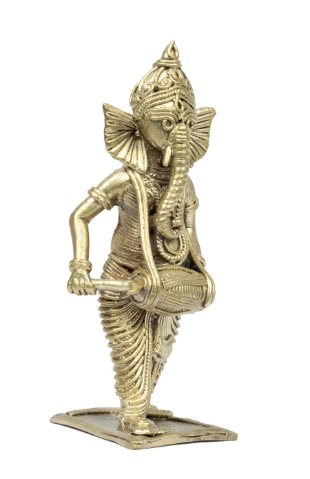 Dokra Home Decor - Lord Ganesha with Dhol - Image 2
