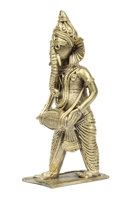 Dokra Home Decor - Lord Ganesha with Dhol - Image 3
