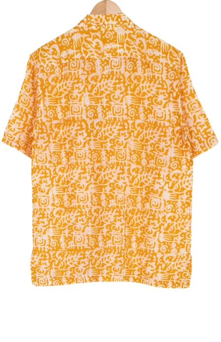 Batik Print Cotton Shirt – Yellow - Image 2