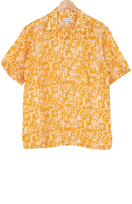 Batik Print Cotton Shirt – Yellow