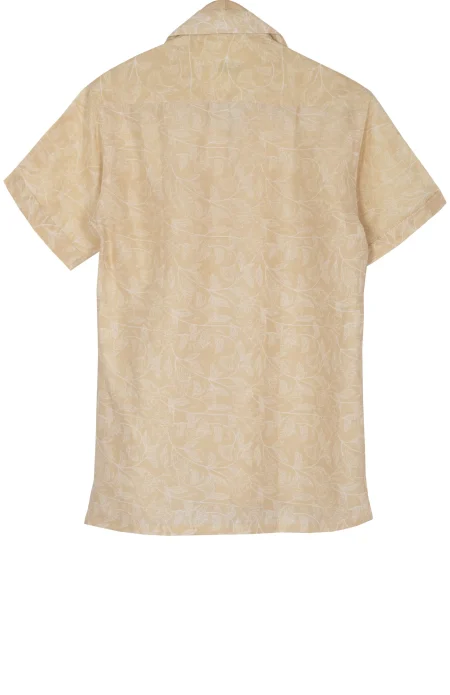 Printed Cotton Shirt – Light Yellow - Image 3