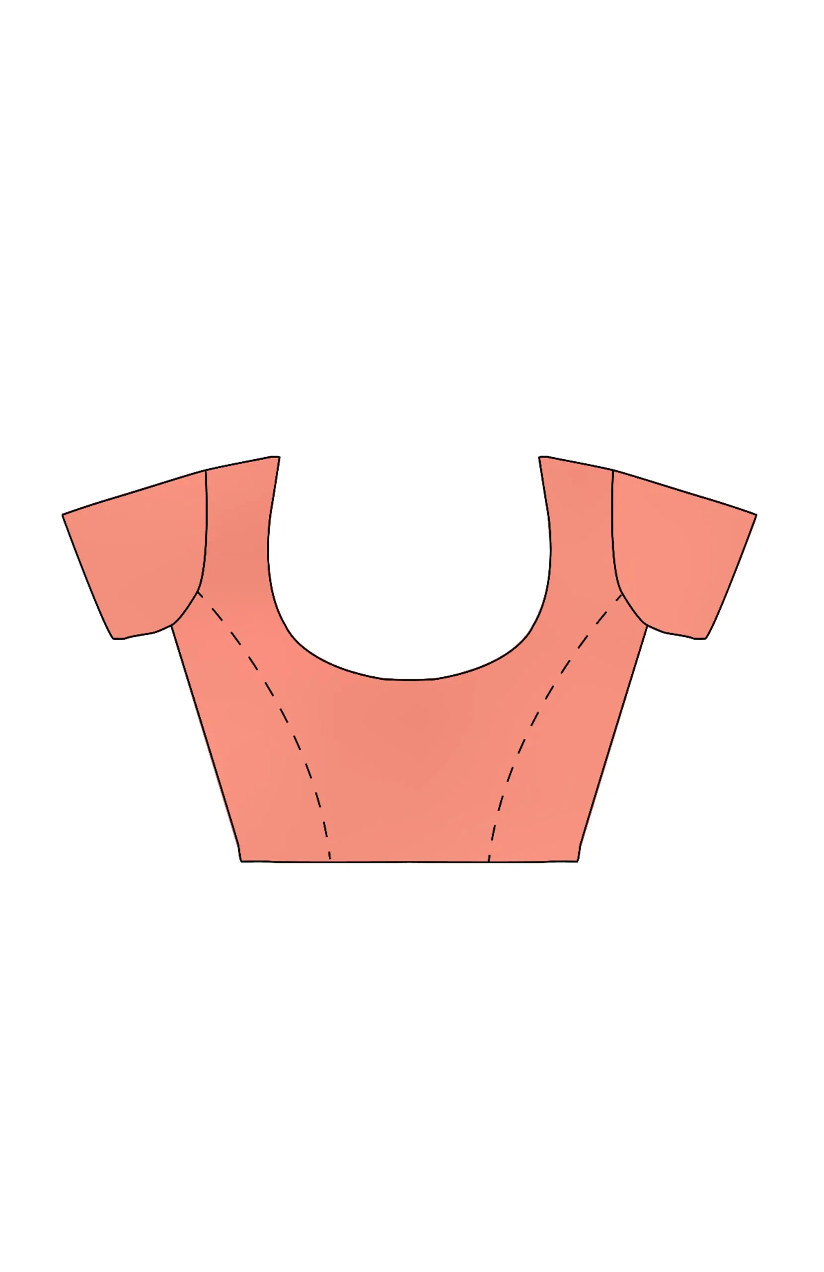 Handwoven Printed Silk Saree - Peach - Image 4