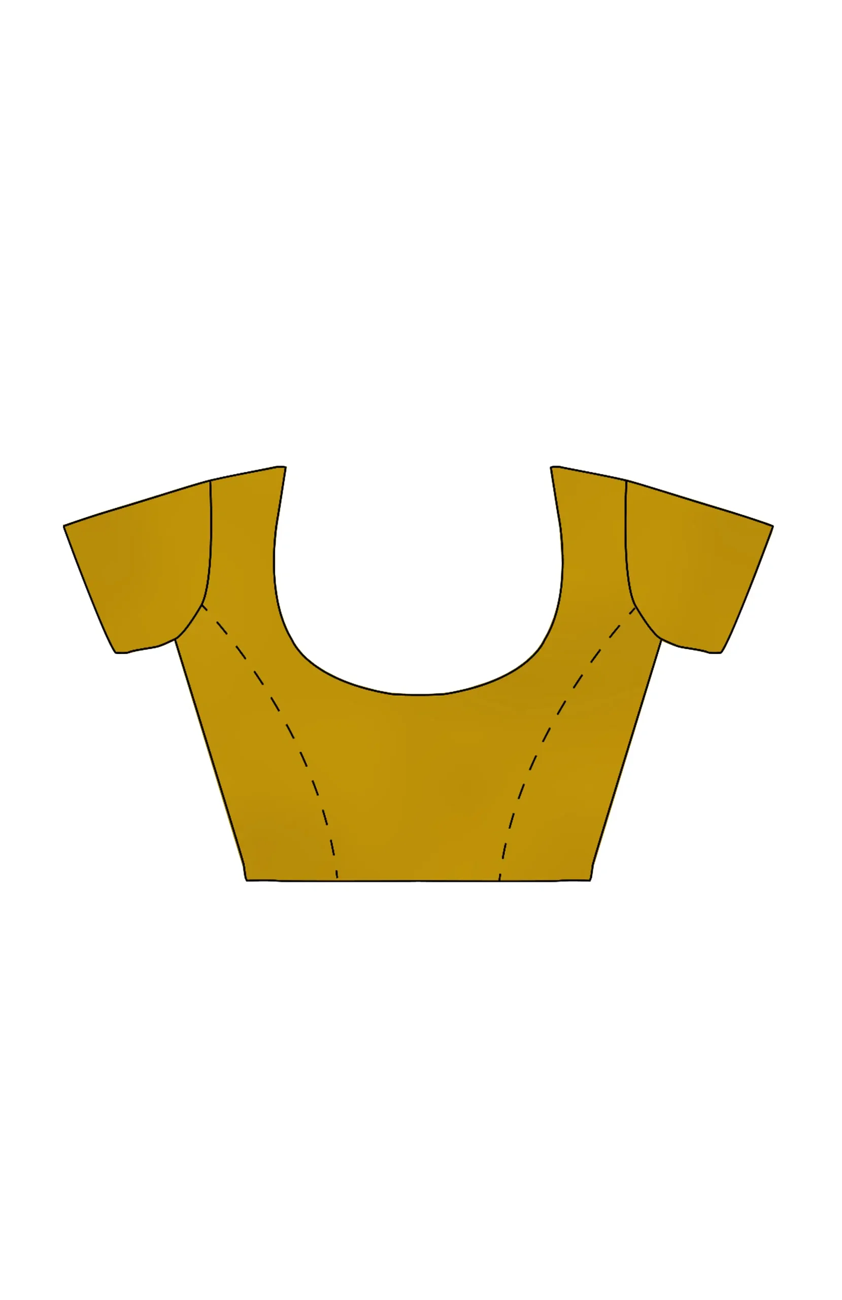 Handwoven Printed Silk Saree - Mustard - Image 3