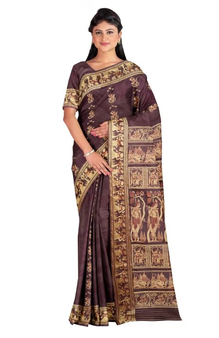 Baluchari Silk Saree - Dark Wine