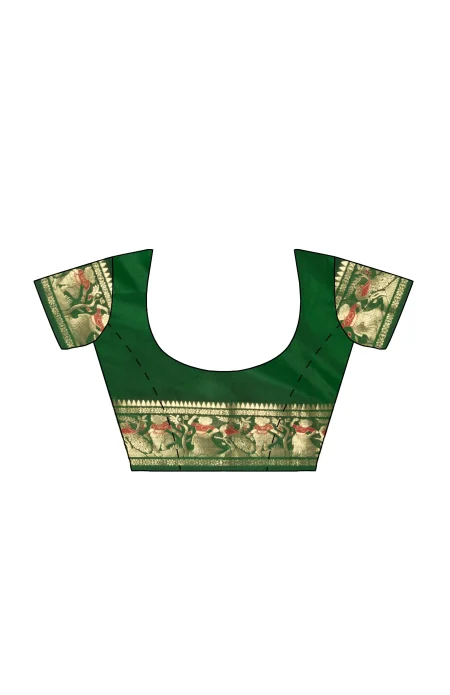 Swarnachuri Silk Saree - Green - Image 4