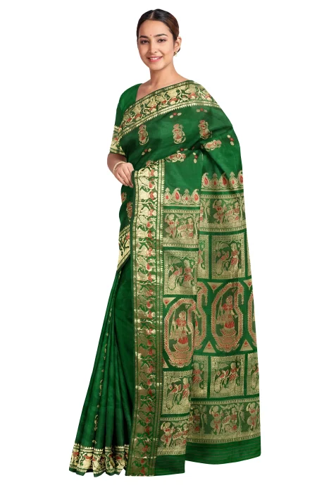 Swarnachuri Silk Saree - Green - Image 3
