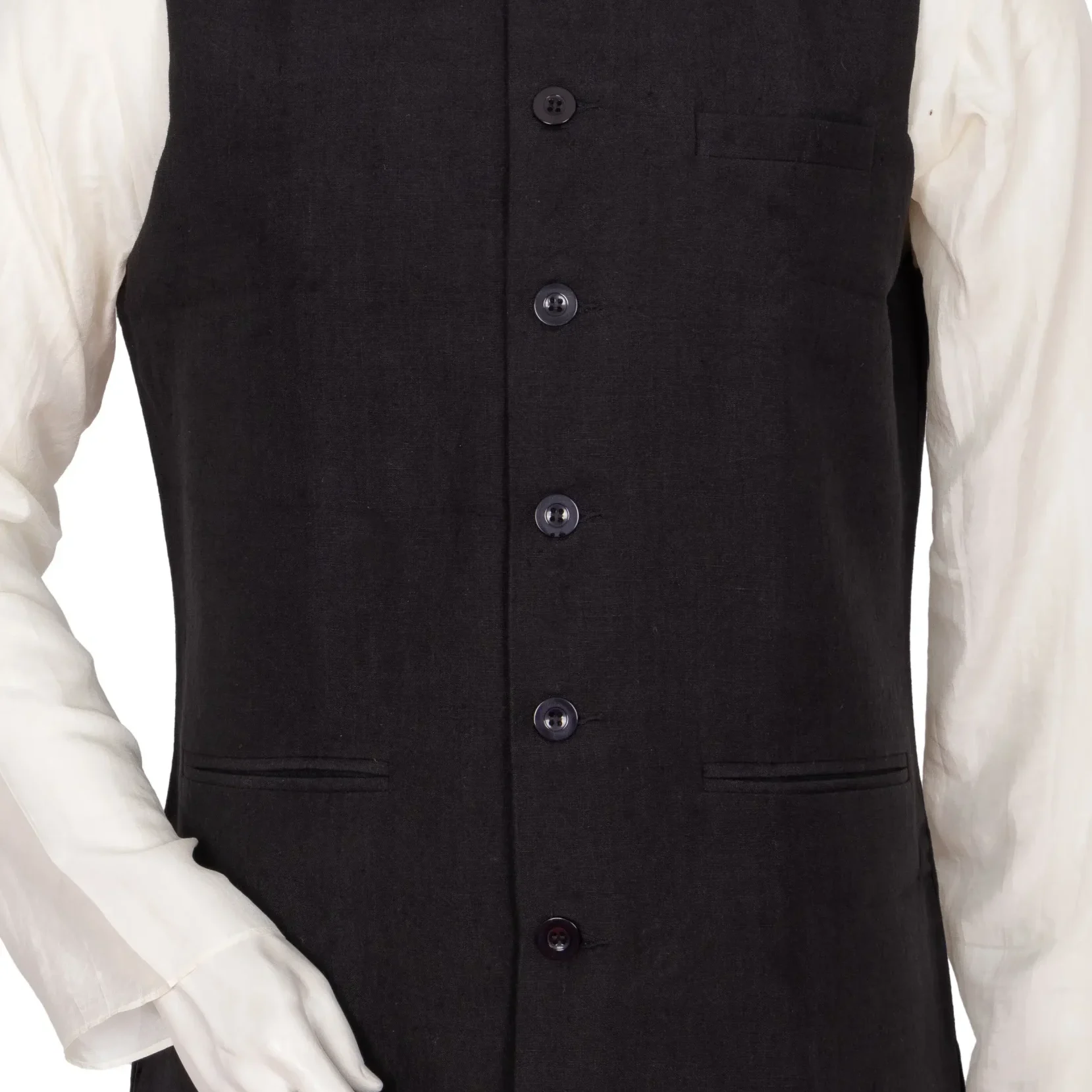 Linen Jacket – Black Biswa Bangla