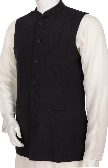 Linen Jacket – Black - Image 3