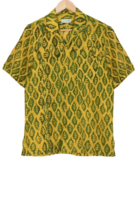 Batik Print Cotton Shirt – Yellow
