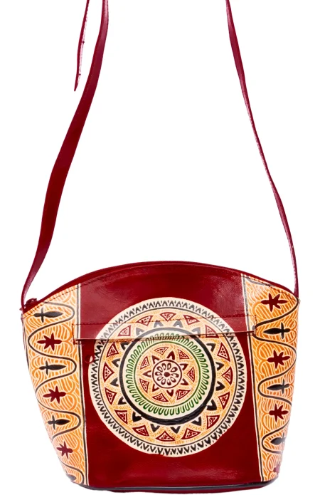 Shantiniketan Leather Sling Bag - Crocodile Print - Image 3