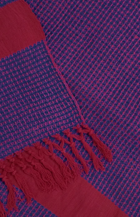 Handwoven Cotton Shawl - Red