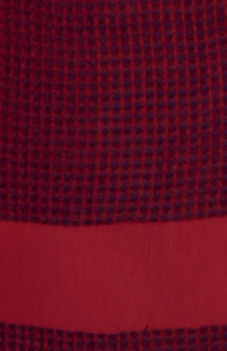 Handwoven Cotton Shawl - Red - Image 3
