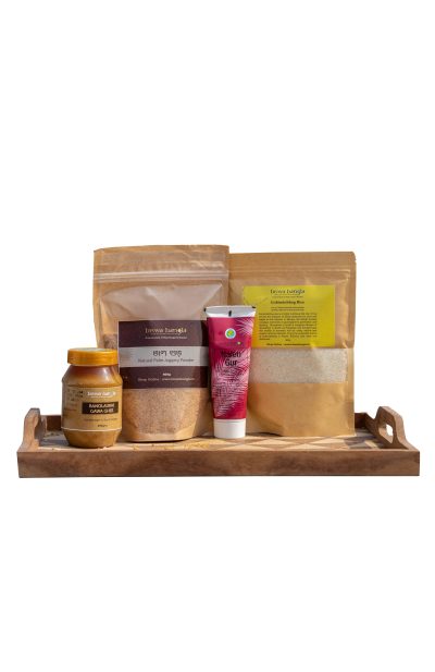 Poush Parban Hamper Combo (Gobindobhog Rice 400gm, Nalen Gur Tube 100 ml, Banolaukhi Ghee 250g, Natural Palm Jaggery Powder 400g)