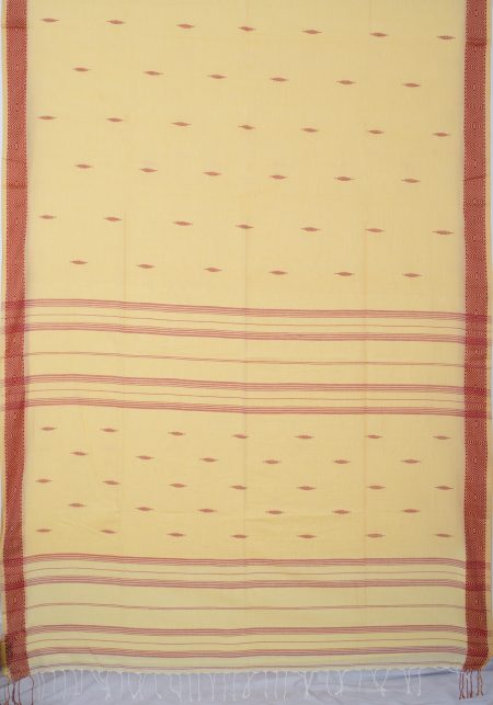 Tangail Cotton Saree - Naples Yellow - Image 4