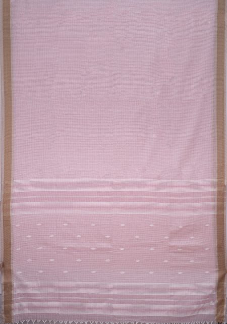 Tangail Cotton Saree - Blush Pink - Image 4
