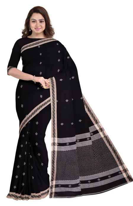 Tangail Cotton Saree - Black