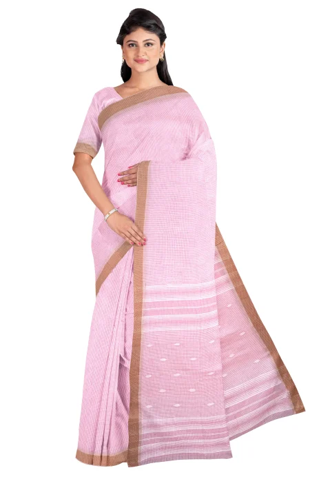 Tangail Cotton Saree - Blush Pink - Image 2