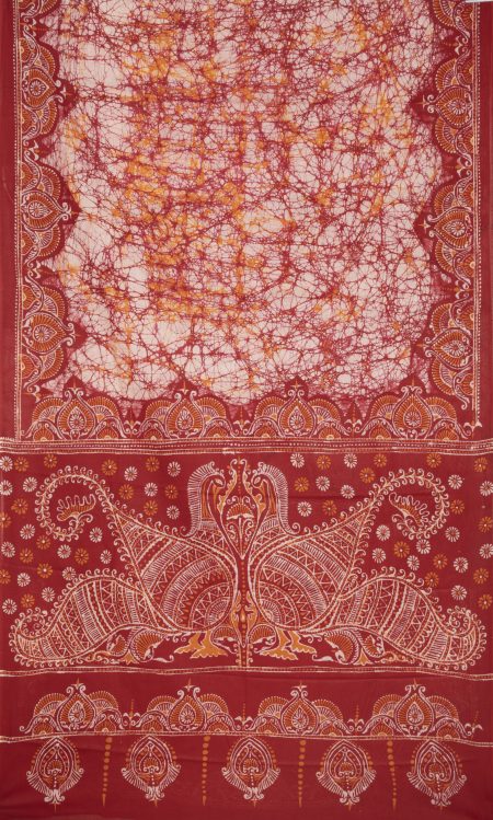Batik Cotton Saree - Multi Colour - Image 4