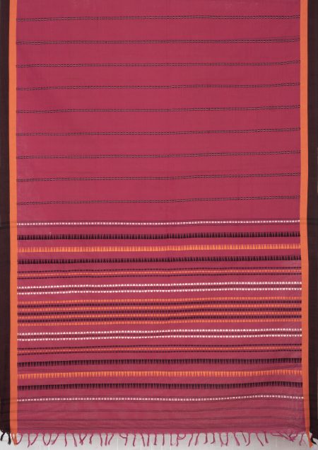 Begumpuri Cotton Saree - Magenta - Image 4