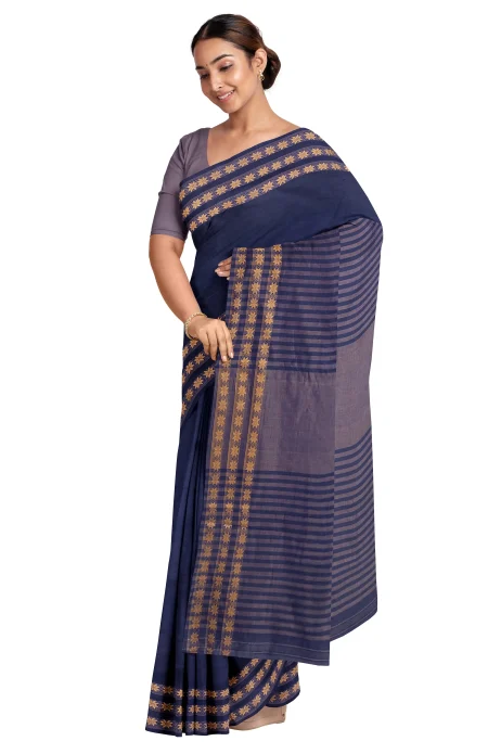 Santipuri Cotton Saree - Blue