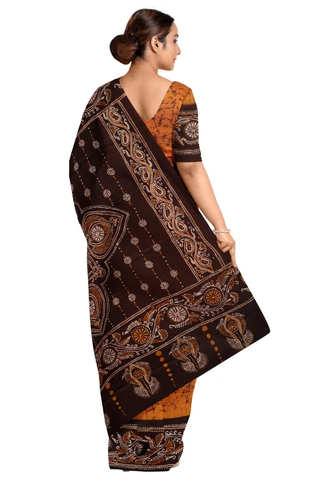 Batik Cotton Saree - Multi Colour - Image 3