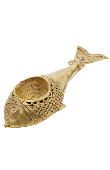 Dokra Candle Stand - Fish - Image 2