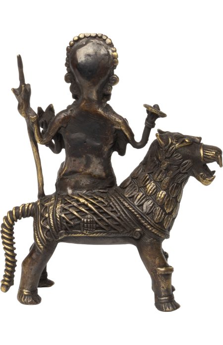 Dokra Table Top Durga with Tiger - Antique - Image 4