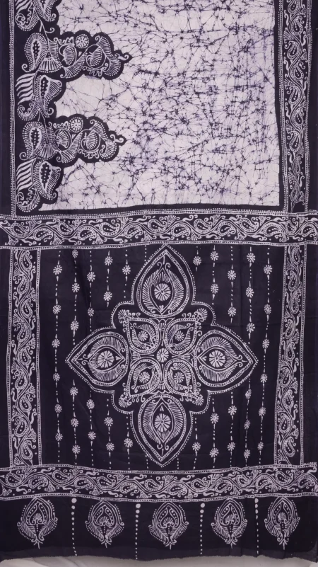 Batik Cotton Saree - Multi Colour - Image 4