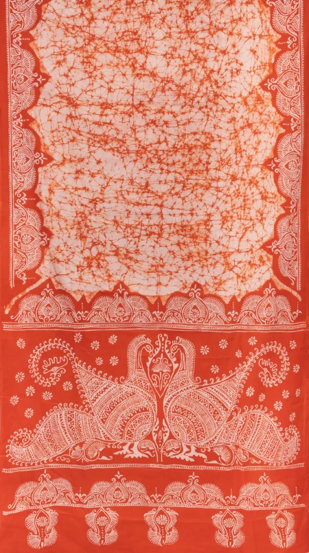 Batik Cotton Saree - Multi Colour - Image 4