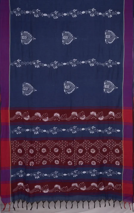 Kantha Cotton Saree - Multi Colour - Image 2