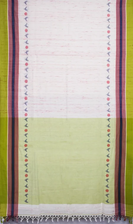Handwoven Tangail Cotton Saree - Multi Colour - Image 4