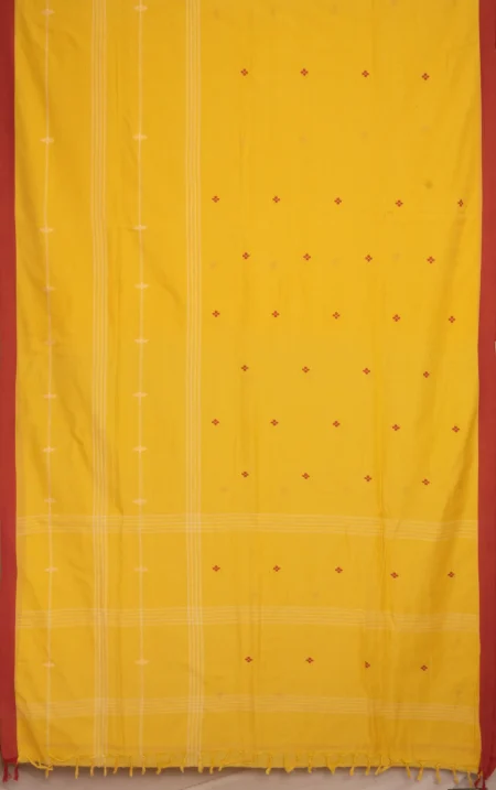 Begumpuri Cotton Saree - Yellow - Image 4