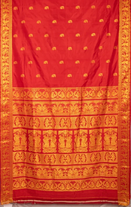 Baluchari Silk Saree - Red - Image 5