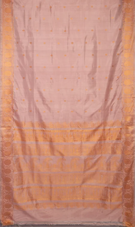 Baluchari Silk Saree - Pink Peach - Image 5