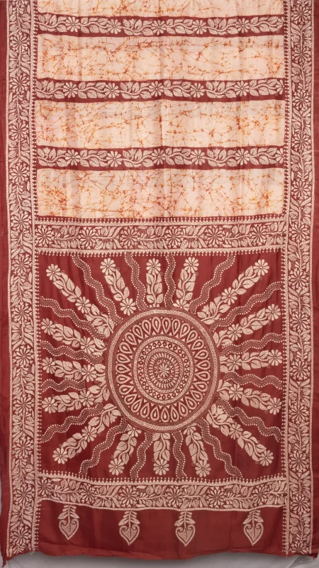 Kantha Silk Saree - Multi Colour - Image 4