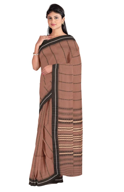 Begumpuri Cotton Saree - Chocolate Brown