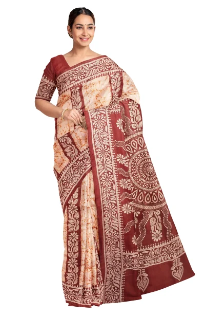 Kantha Silk Saree - Multi Colour