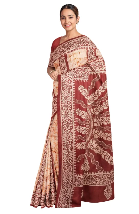 Kantha Silk Saree - Multi Colour - Image 2