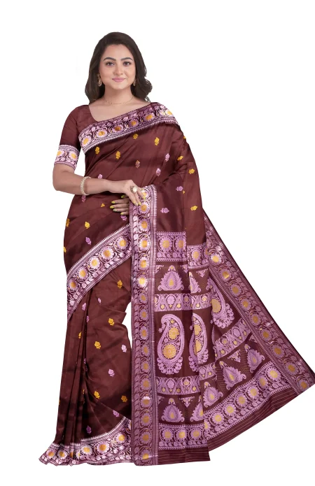 Baluchari Silk Saree - Rich Purple