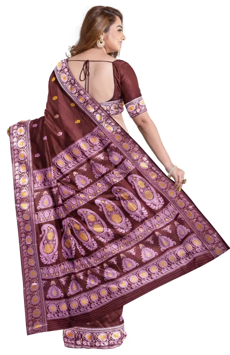 Baluchari Silk Saree - Rich Purple - Image 4