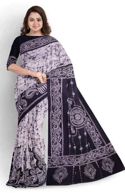 Batik Cotton Saree - Multi Colour