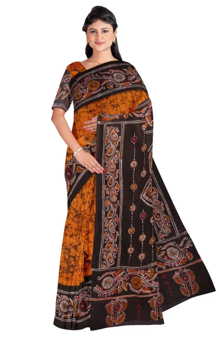 Batik Cotton Saree - Multi Colour