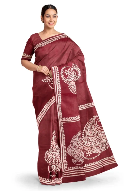 Batik Silk Saree - Multi Colour